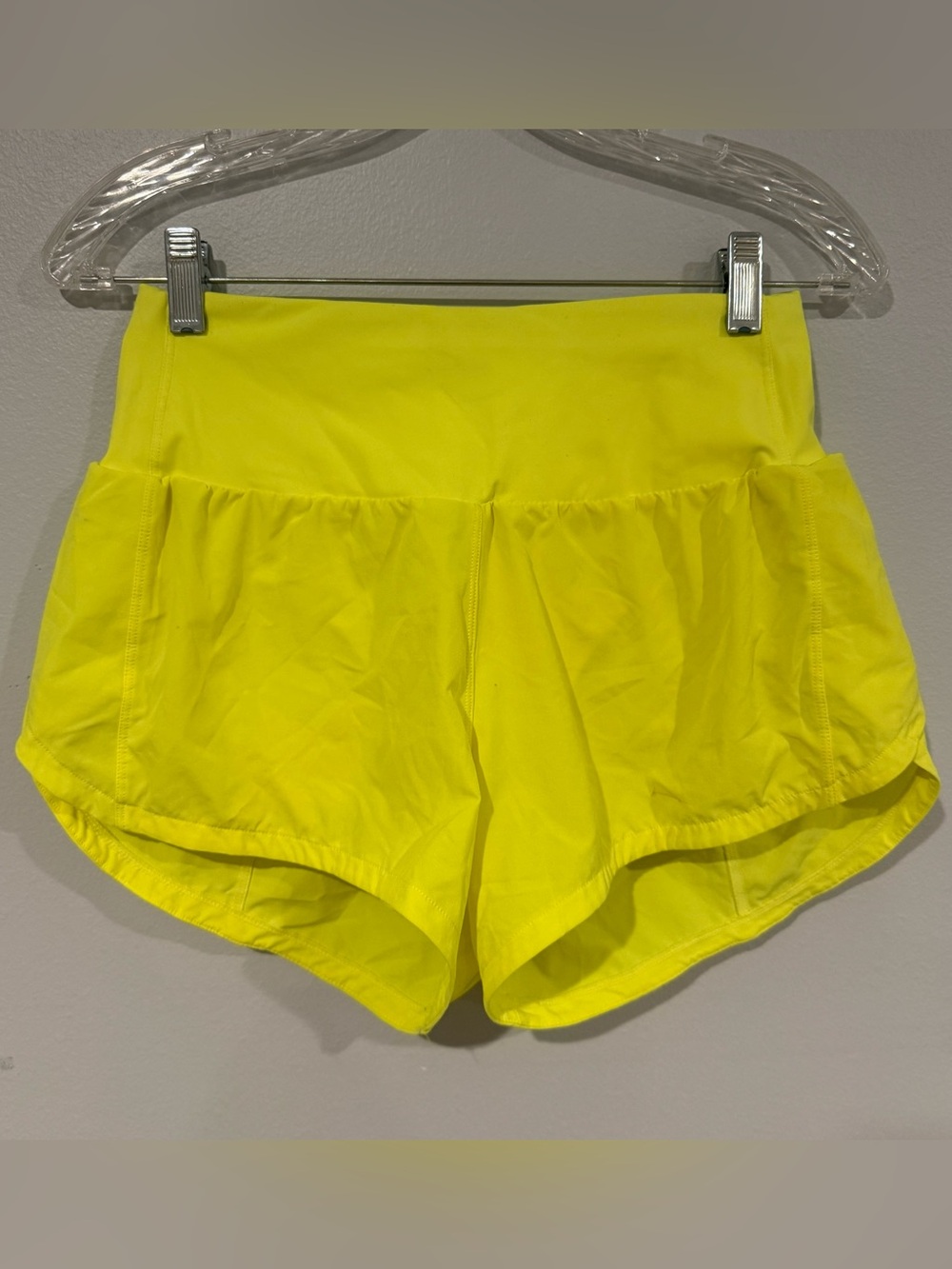 Women’s High-Rise Athletic Shorts - Neon Yellow